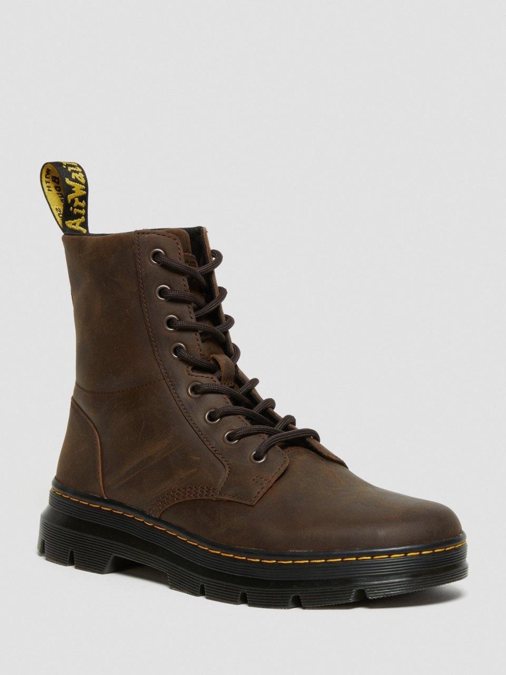 Dr. Martens Brown Leather 8-Eye Lace-Up Combat Boot